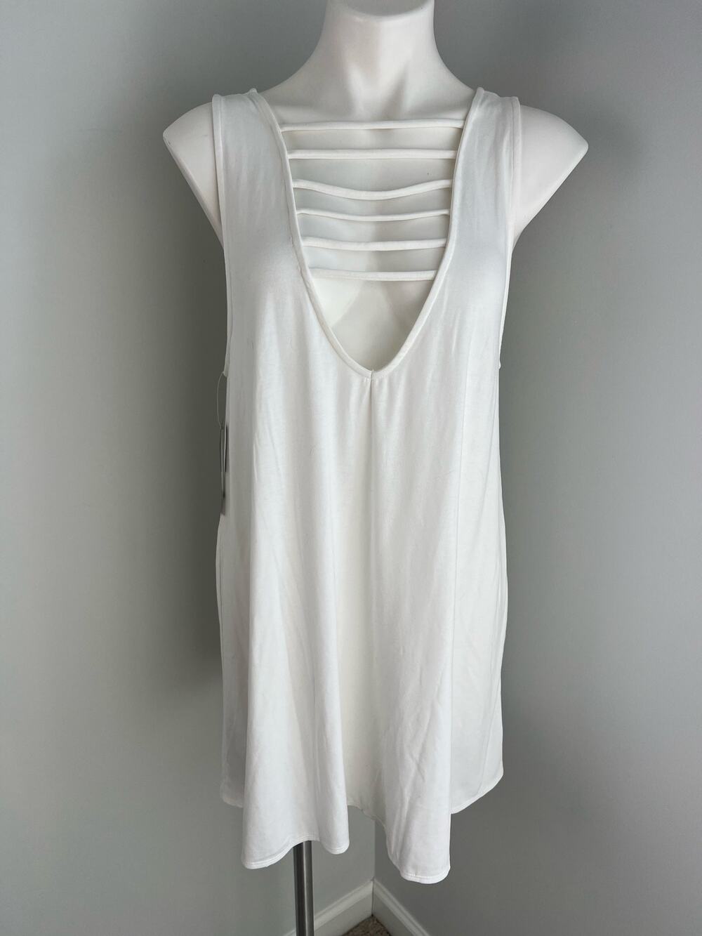 California Waves White Pullover Swim Cover-up Dress Large